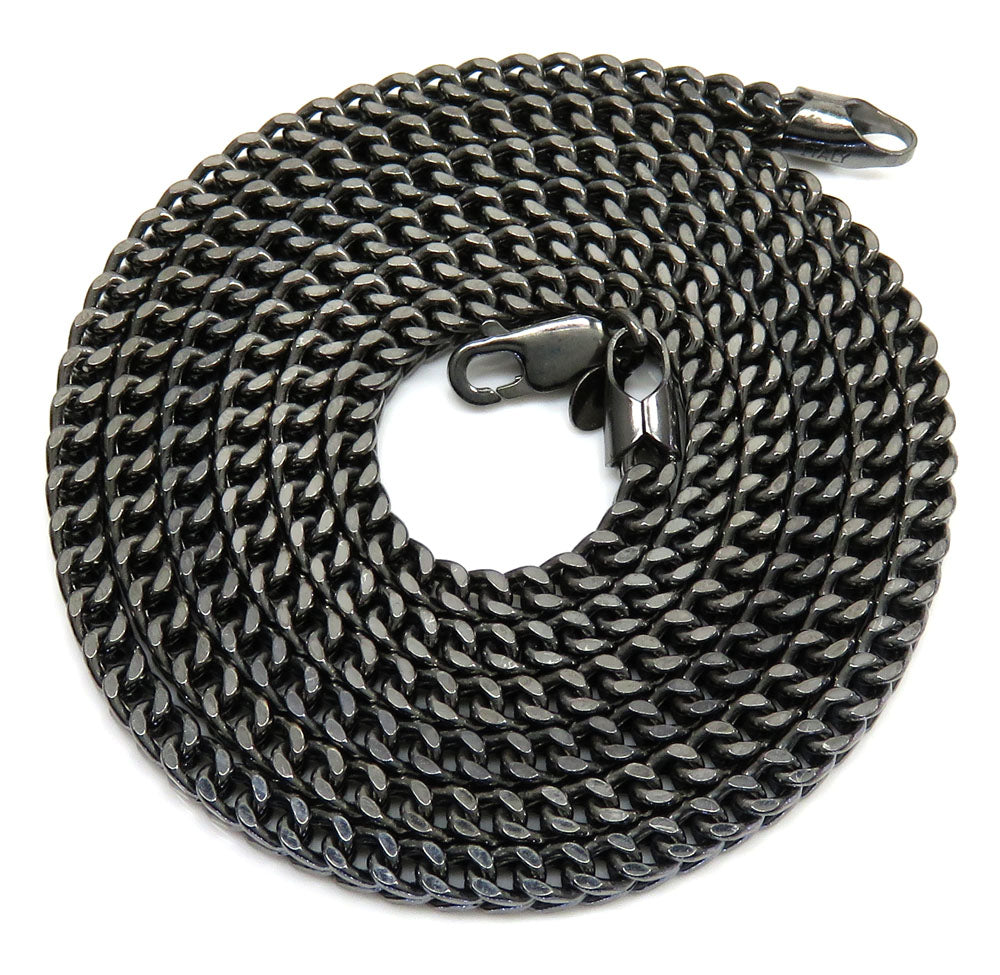Buy 10k Black Gold Franco Link Men's Chain Necklace 20-26 Inch