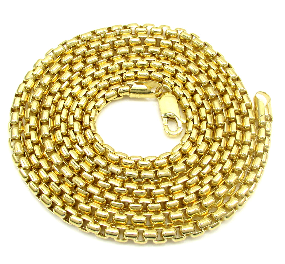 10K Yellow Gold Venetian Box Chain 22-26 Inch 3.5mm – So Icy Jewelry