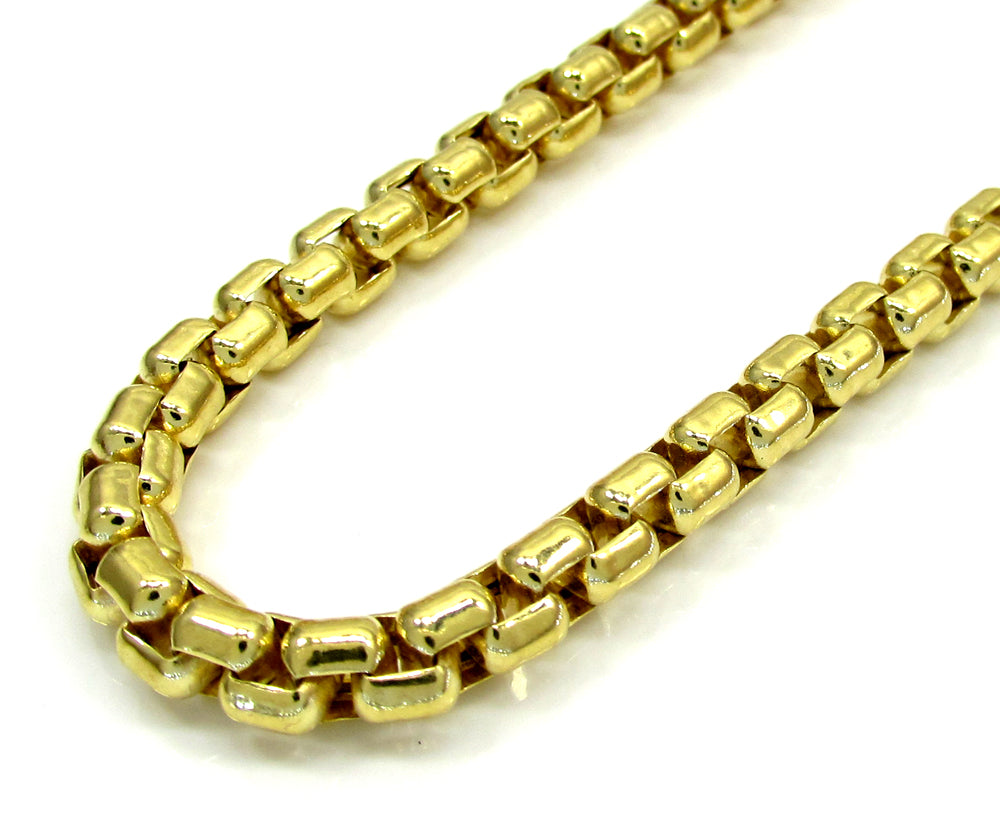10K Yellow Gold Thick Venetian Box Chain 22-28 Inch 5.0mm – So Icy
