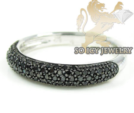 LADIES 14K WHITE GOLD BLACK DIAMOND WEDDING 