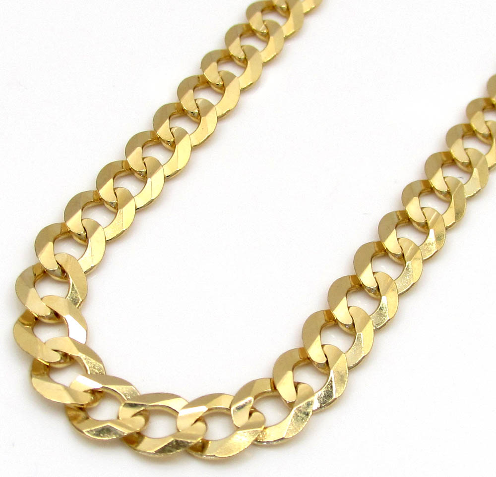 8755_14k Yellow Gold Solid Cuban Chain 20-24 Inch 4.70mm