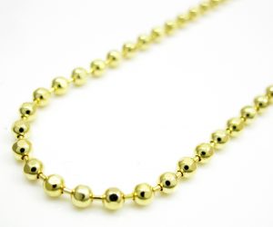 7428_10k Yellow Gold Hexagon Cut Ball Chain 18-24 Inch 1.5mm