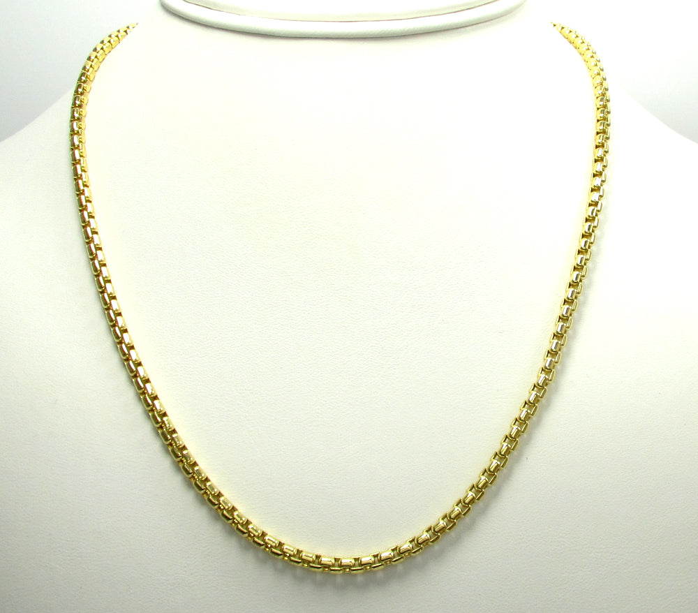 10K Yellow Gold Venetian Box Chain 22-26 Inch 3.5mm – So Icy Jewelry