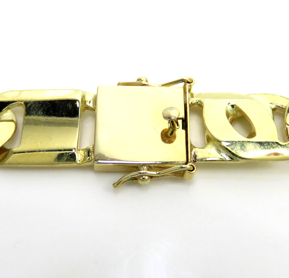 10k yellow gold thick tiger eye link chain 30 inch 12.50mm - Image 4