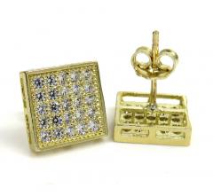 10k yellow gold 5 row cz earrings 0.25ct 