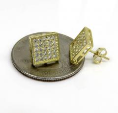 10k yellow gold 5 row cz earrings 0.25ct 