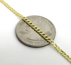10k yellow gold small closed back jesus pendant with 18-24 inch 2.50mm cuban chain 