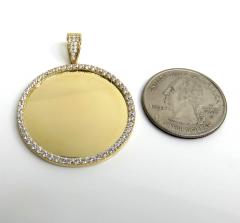 14k yellow gold large cz picture pendant 1.50ct