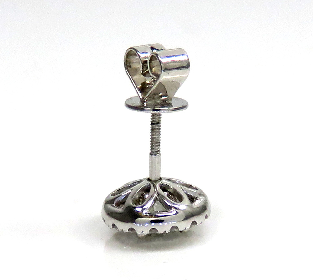 18k white gold round 9.5mm halo diamond studs 1.50ct