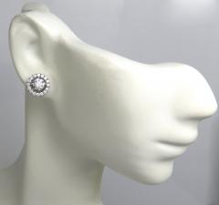 18k white gold round 9.5mm halo diamond studs 1.50ct