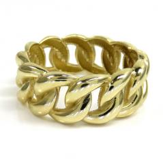 14k yellow gold smooth 9.50mm cuban ring 