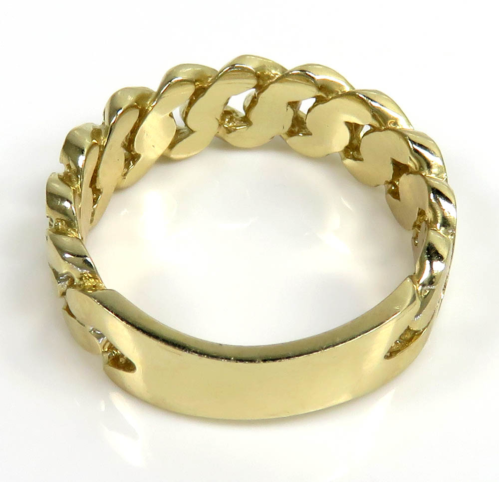 10k yellow gold 7.50mm solid cuban link ring - Image 4
