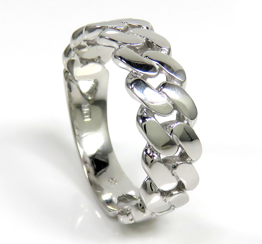 10k yellow gold 7.50mm solid cuban link ring - Image 7