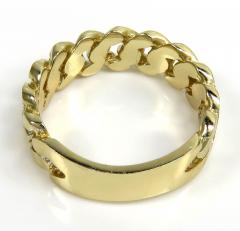 10k yellow gold 7.50mm solid cuban link ring