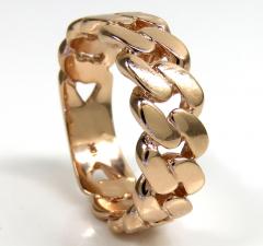 10k yellow gold 7.50mm solid cuban link ring