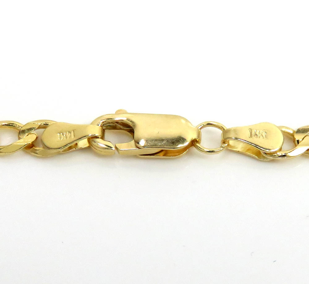 14k yellow gold solid figaro link chain 18-22 inch 4.20mm