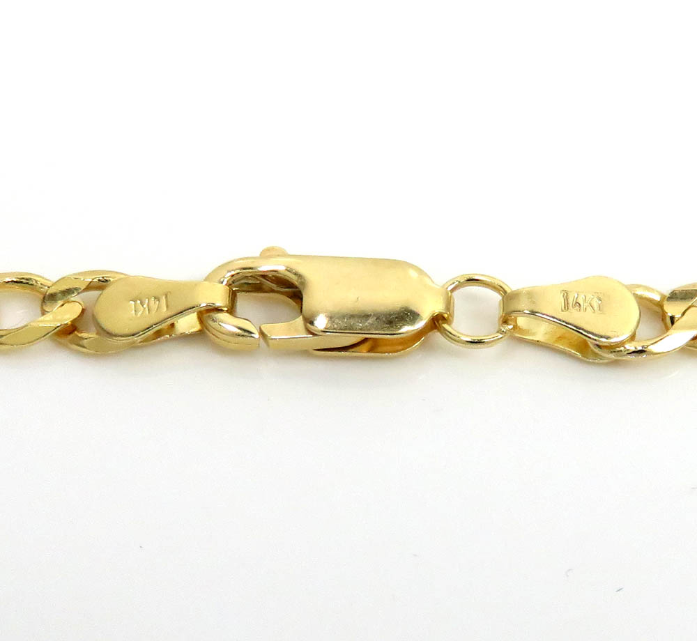 14k yellow gold solid figaro link chain 18-24 inch 4.20mm - Image 4
