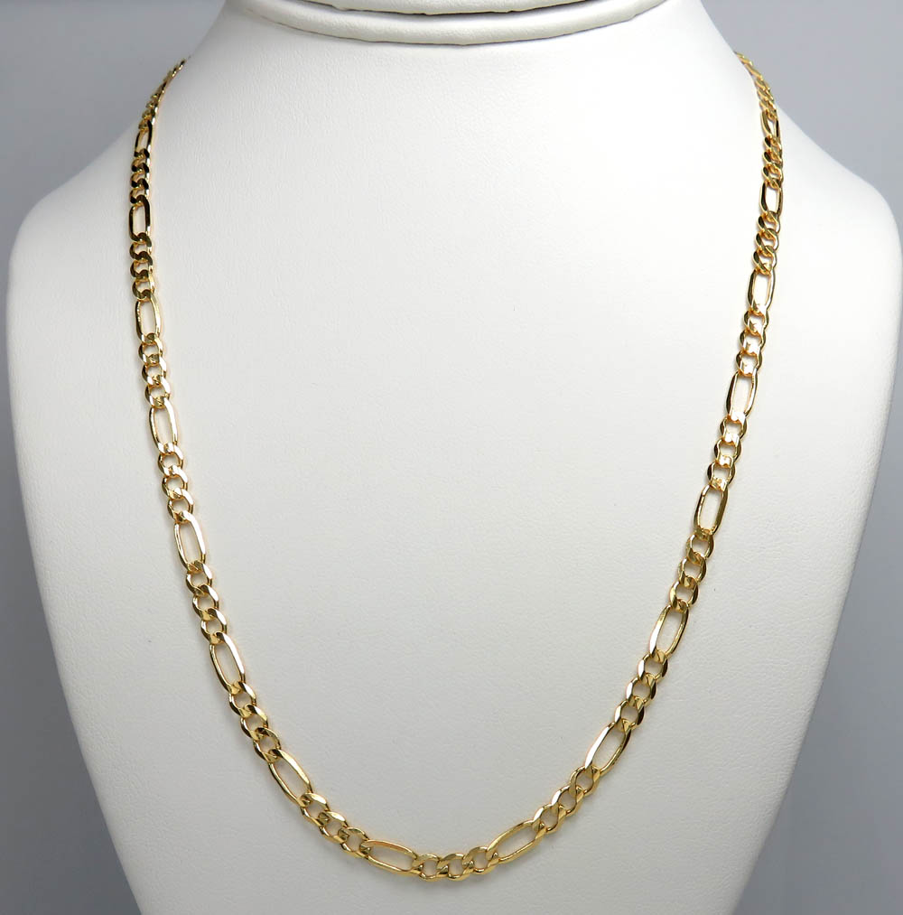 14k yellow gold solid figaro link chain 18-24 inch 4.20mm - Image 6