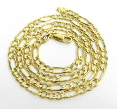 14k yellow gold solid figaro link chain 18-22 inch 4.20mm