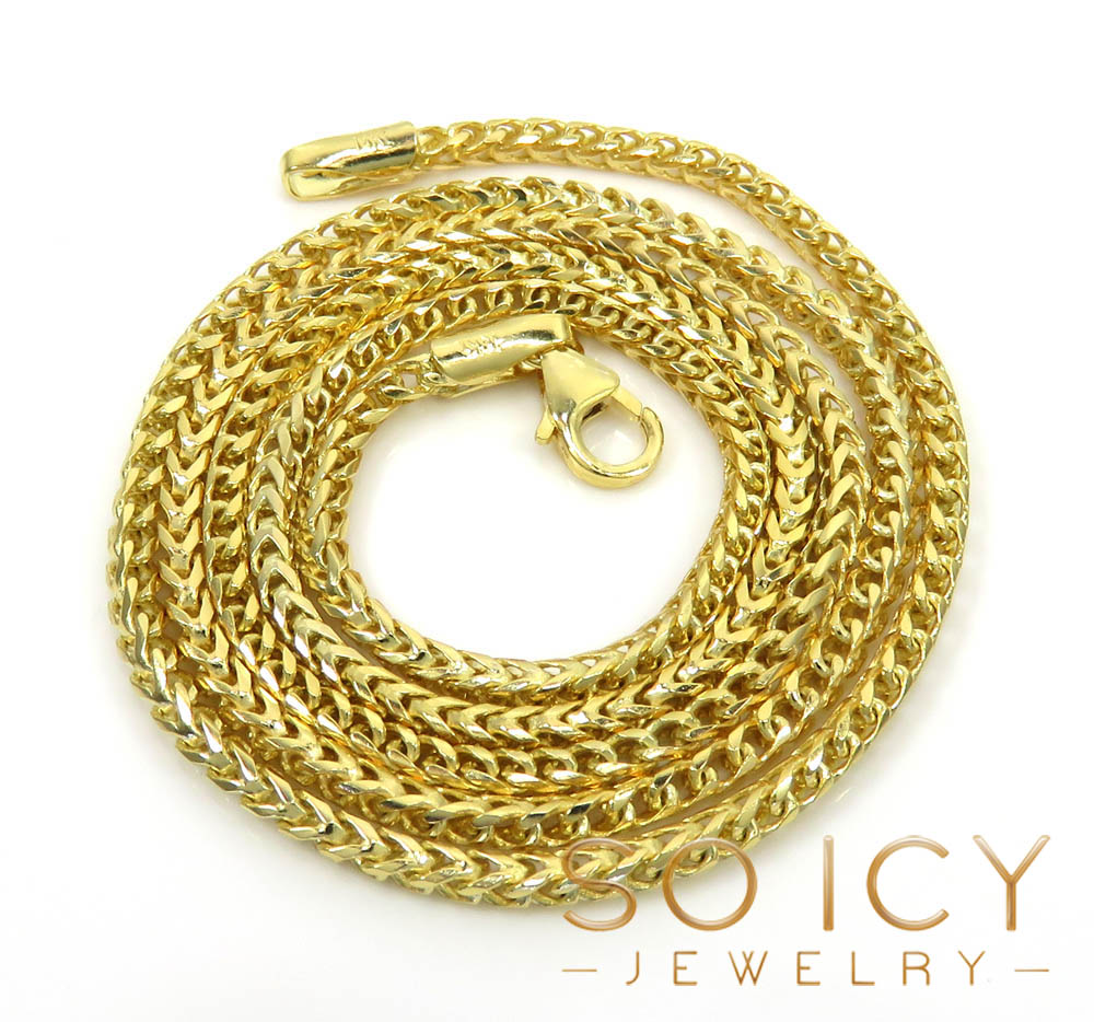 14k solid yellow gold franco chain 18-24 inch 2mm - Image 2