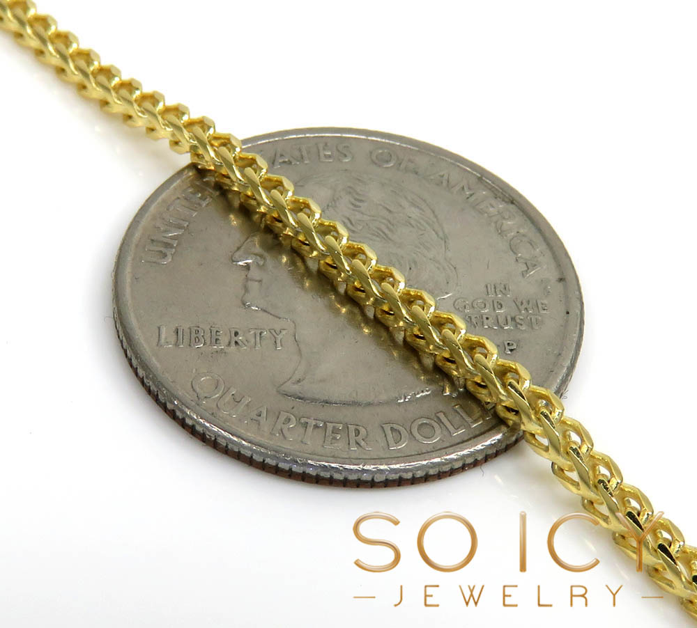 14k solid yellow gold franco chain 18-24 inch 2mm - Image 3