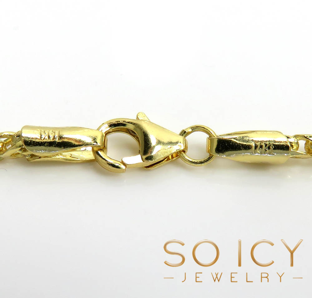 14k solid yellow gold franco chain 18-24 inch 2mm