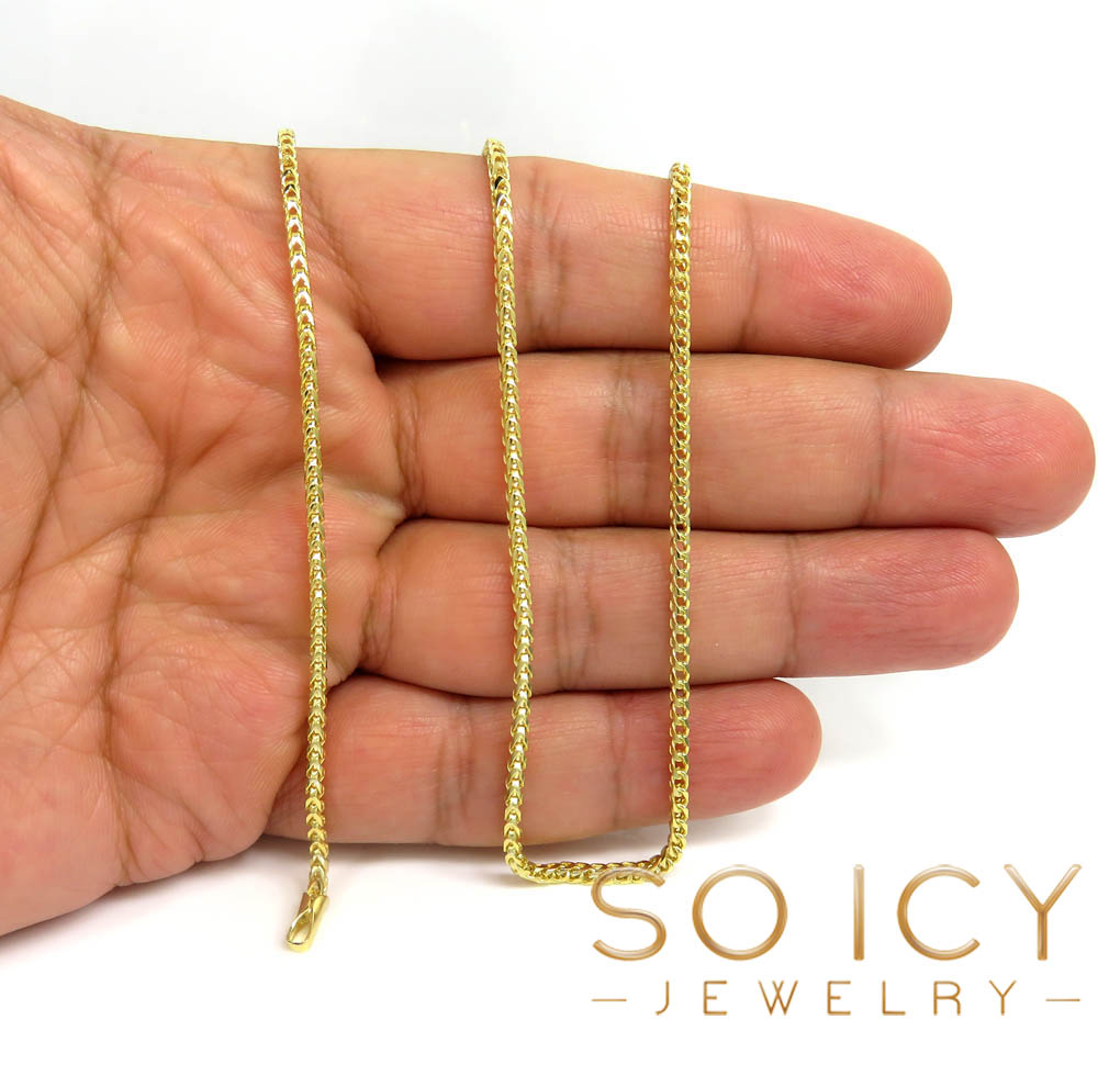 14k solid yellow gold franco chain 18-24 inch 2mm