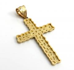 14k yellow gold medium nugget cross 