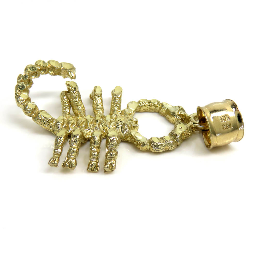 10k yellow gold solid medium scorpion pendant - Image 3