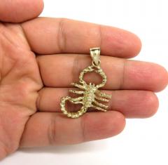 10k yellow gold solid medium scorpion pendant 