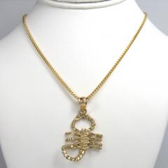 10k yellow gold solid medium scorpion pendant 