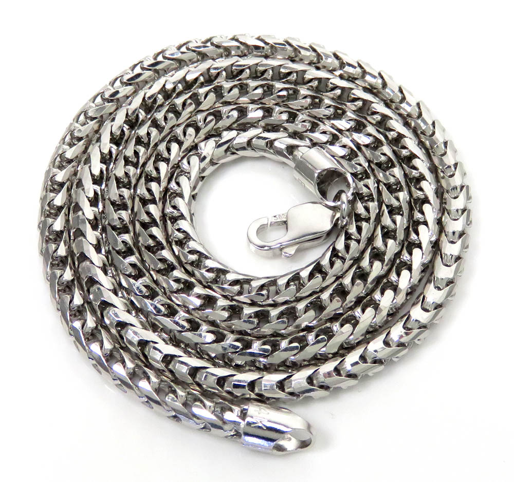14k white gold solid franco link chain 18-24 inch 4mm - Image 2