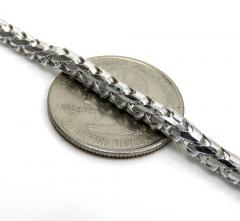 14k white gold solid franco link chain 18-24 inch 4mm