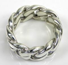 925 sterling silver 11mm solid miami link ring 