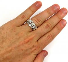 925 sterling silver 11mm solid miami link ring 
