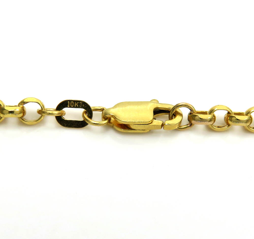 10k yellow gold circle rolo link chain 18-22 inch 3.5mm - Image 4