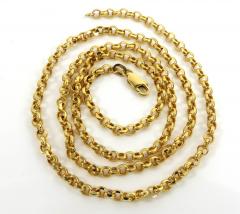 10k yellow gold circle rolo link chain 18-22 inch 3.5mm