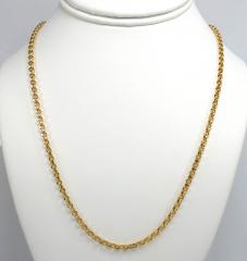 10k yellow gold circle rolo link chain 18-22 inch 3.5mm