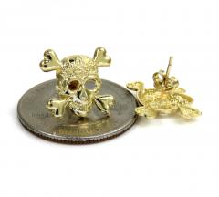 10k yellow gold skull earrings 