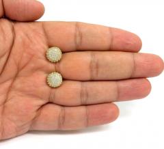 10k yellow gold 10.50mm cz round earrings 2ct