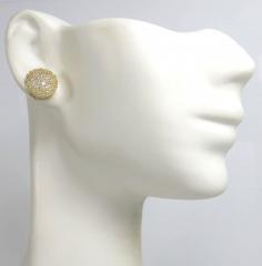 10k yellow gold 10.50mm cz round earrings 2ct
