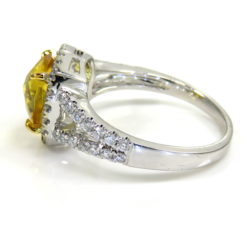 Ladies 14k white gold canary citrine diamond ring 3.50ct - Image 3