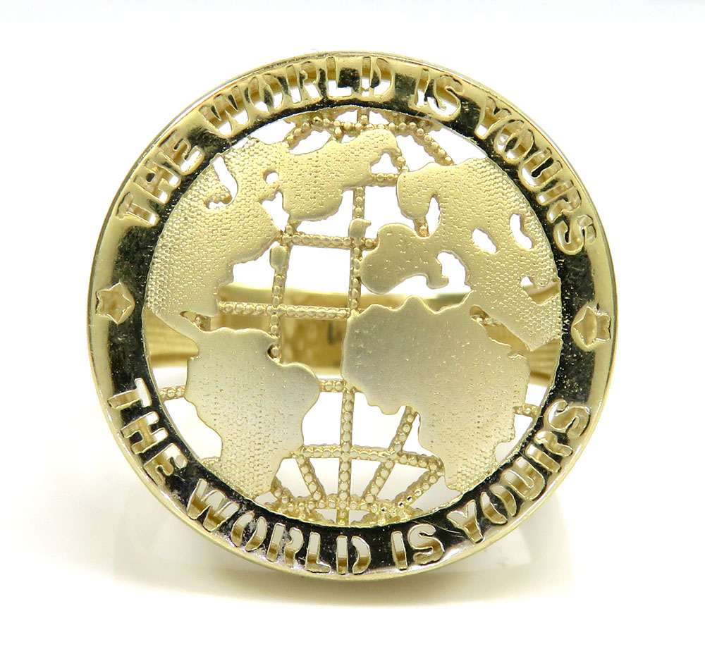 10k yellow gold the world is yours ring - Image 2