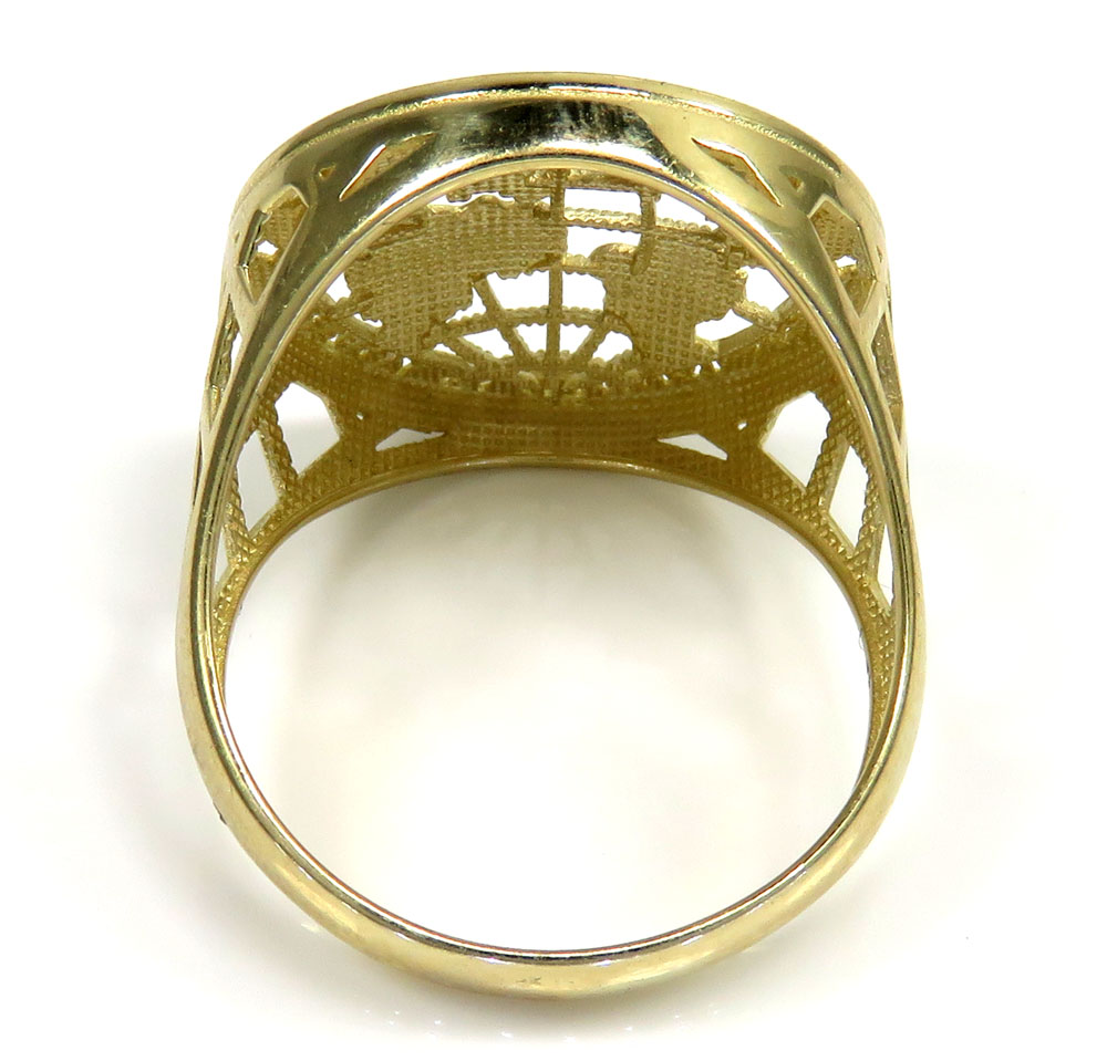 10k yellow gold the world is yours ring - Image 4