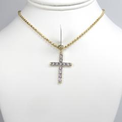 10k yellow gold medium diamond cut diamond cross 0.13ct
