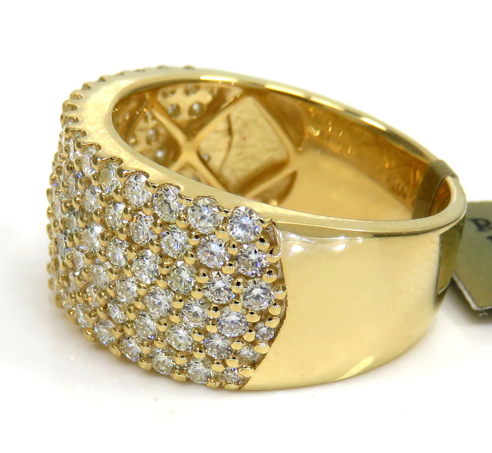 10k yellow gold six row diamond band ring 2.55ct - Image 3