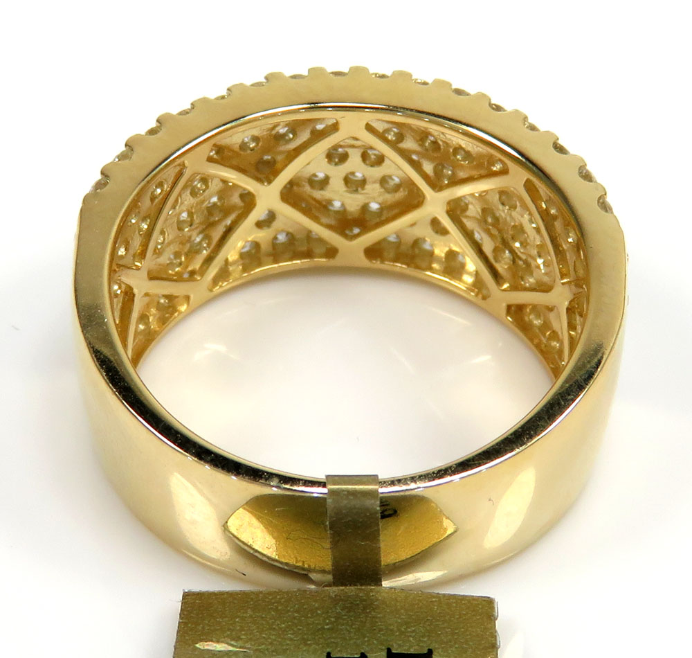 10k yellow gold six row diamond band ring 2.55ct