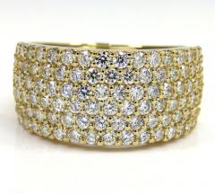 10k yellow gold six row diamond band ring 2.55ct