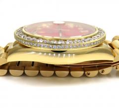 Rolex day date 36mm 18k yellow gold custom red diamond bezel and dial 3.50ct 