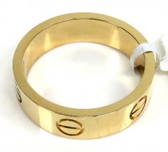 18k yellow gold screw band ring 